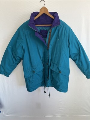 London Fog Ski Jacket Women s Medium Green Insulated Removable Liner Coat