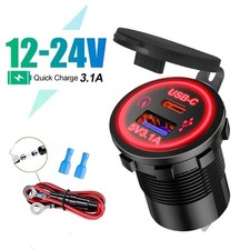 12v Qc3.0 Dual Usb Car Fast Charger Socket Power Outlet Led Voltmeter Waterproof 12v Qc3.0 Dual Usb Car Fast Charger Socket Power Outlet Led Voltmeter Waterproof