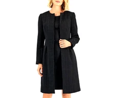 Le Suit Black 2PC Textured 3/4-Sleeve Topper Jacket & Sheath Dress Suit  $249