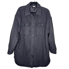 KANGOL x H&M medium dark gray oversized button shacket jacket women’s