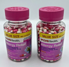 Lot of 2 CVS Value Size Allergy Relief 25 mg 365 730 total Tablets Exp 06/26