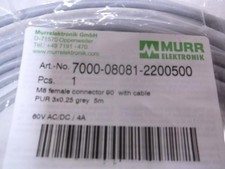 MURR ELEKTRONIK 7000-08081-2200500 FEMALE CONNECTOR W/CABLE FACTORY BAG