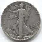1939-S- WALKING LIBERTY HALF DOLLAR -90% SILVER - LOT # 256-LOW MINTAGE