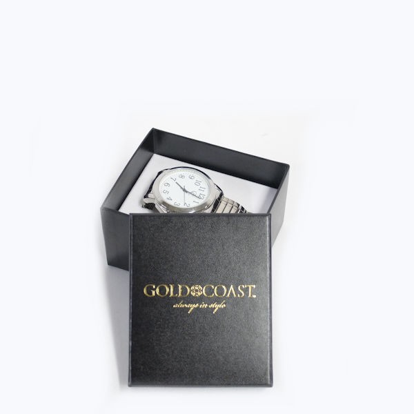 Gold Coast Men's 35mm Stainless Steel Silver Flex Band Watch