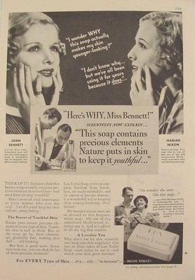 1933 LUX Soap Joan Bennett & Marian Nixon Hollywood Starlets Photo Print Ad