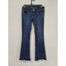 American Eagle Artist Flare Jeans Dark Wash Super Stretch Blue Denim Womens 4 9