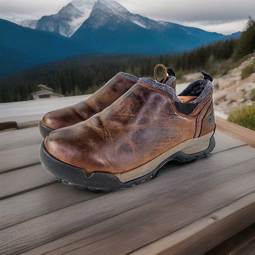 Sorel Paxon Moc Waterproof Brown Leather Slip-On US 9 Men's Hiking Walking Shoes