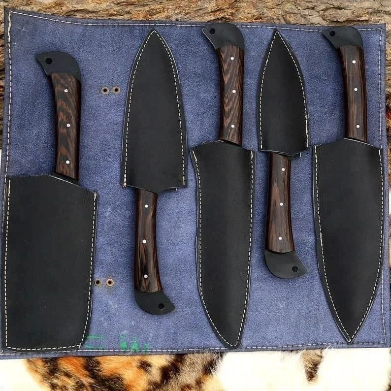 CUSTOM HANDMADE D2 STEEL KITCHEN KNIFE SET / CHEIF KNIFE / HIGH POLISH BLADES
