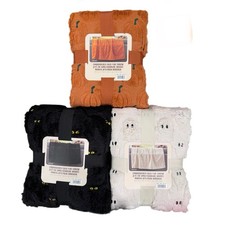 NWT Costco Halloween Faux Fur Throw Blanket Lot of 3 Ghost Cat Pumpkin