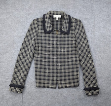 St John Santana Knit Jacket Women 4 Quiet Luxury Old Money Blazer Timeless Plaid