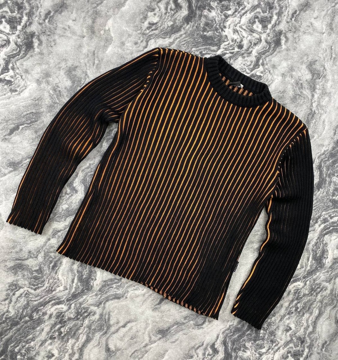 レア EMPORIO ARMANI 変形 sweater archive Vintage Armani 00s Ribbed Knit Sweater Men Size L Black | eBay