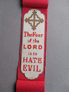Victorian BOOKMARK Religious Fear of the Lord is to Hate Evil Bristol Board