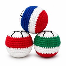 Crochet Footbags 3 Pack Durable Woven Cotton Hacky Kick Sack colorful