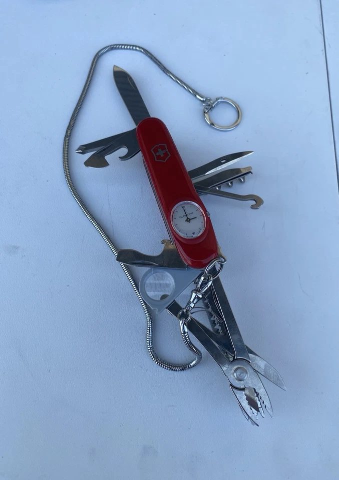 🇨🇭RARE Vintage Couteau Multifonctions Suisse VICTORINOX Timekeeper Swiss Made - Photo 1/4