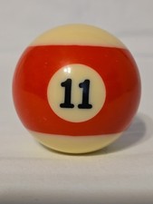 Vintage Red 11 Striped 2  " Single Pool Ball For Replacement Or DIY