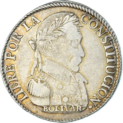Monnaie, Bolivie, 4 Soles, 1830, Potosi, JL, TB+, Argent, KM:96a.1 - Photo 1/2
