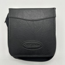 Vintage Case Logic 32CD DVD Holder Black Faux Leather Travel Case