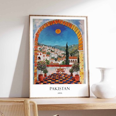 5_Pakistan Poster, Islamisches Dekor, Islamische Kunst, Nahostkunst, Pakistan Geschenk