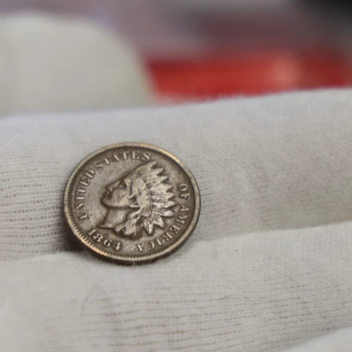 1864 "L" Key Date  US Indian Cent Fine
