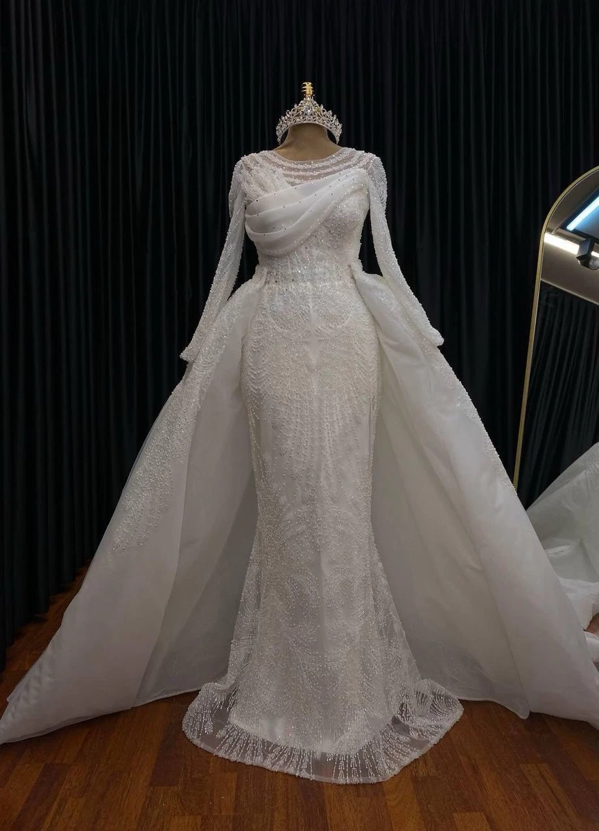 knee length dresses for ladies Vintage Lace Wedding Dresses Long Sleeves Mermaid Vestidos De Novia – TANYA  BRIDAL main image 1