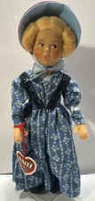 Vintage 9” Wood  Austrian Doll by Baitz Rothenburg Germany with stand Mint Rare