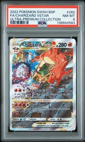 2022 POKEMON CHARIZARD SWSH ULTRA-PREMIUM COLLECTION #262 FULL ART VSTAR PSA 8