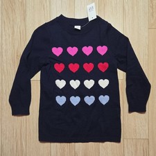 Gap Navy Heart Pullover Sweater - Size 4 Years Toddler