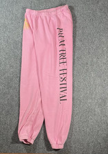 AVIATOR NATION Sweatpants Women's Size Large Pink Palm Tree Festival Logo