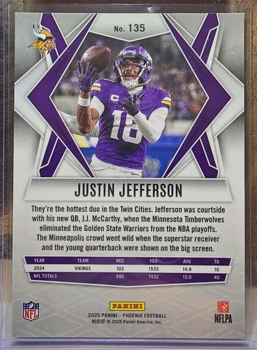 2025 Panini Phoenix JUSTIN JEFFERSON Silver Prizm Minnesota Vikings - Bild 4 von 4