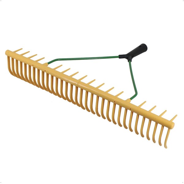 Rasenrechen 64Cm Kunststoff Rechen 24 Zinken & 16 Grasfangzinken Gartenrechen-image