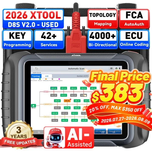 2026 XTOOL USED D8S V2.0 Car Full System Diagnositc Scan Tool 42+ Reset Topo Map