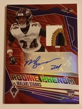2025 Panini Phoenix Football Rookie Phenom Malaki Starks Patch Auto Red /99