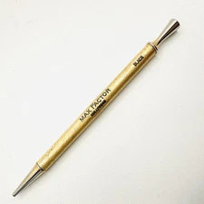 1950's Vintage Max Factor Hollywood Frosted Gold Metal Eye Liner Pencil, Black