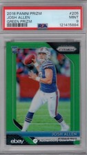 2018 Panini Prizm #205 Josh Allen Rookie Green Refractor PSA 9
