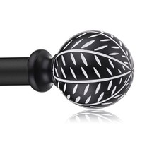 Curtain Rods for Windows 66 to 120 Inch,Black Curtain Rod 1 Inch Adjustable D...