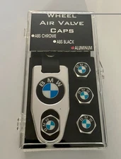 BMW Aluminum Wheel Air Valve Caps and Key Fob - Automotive Accessories Gift Set