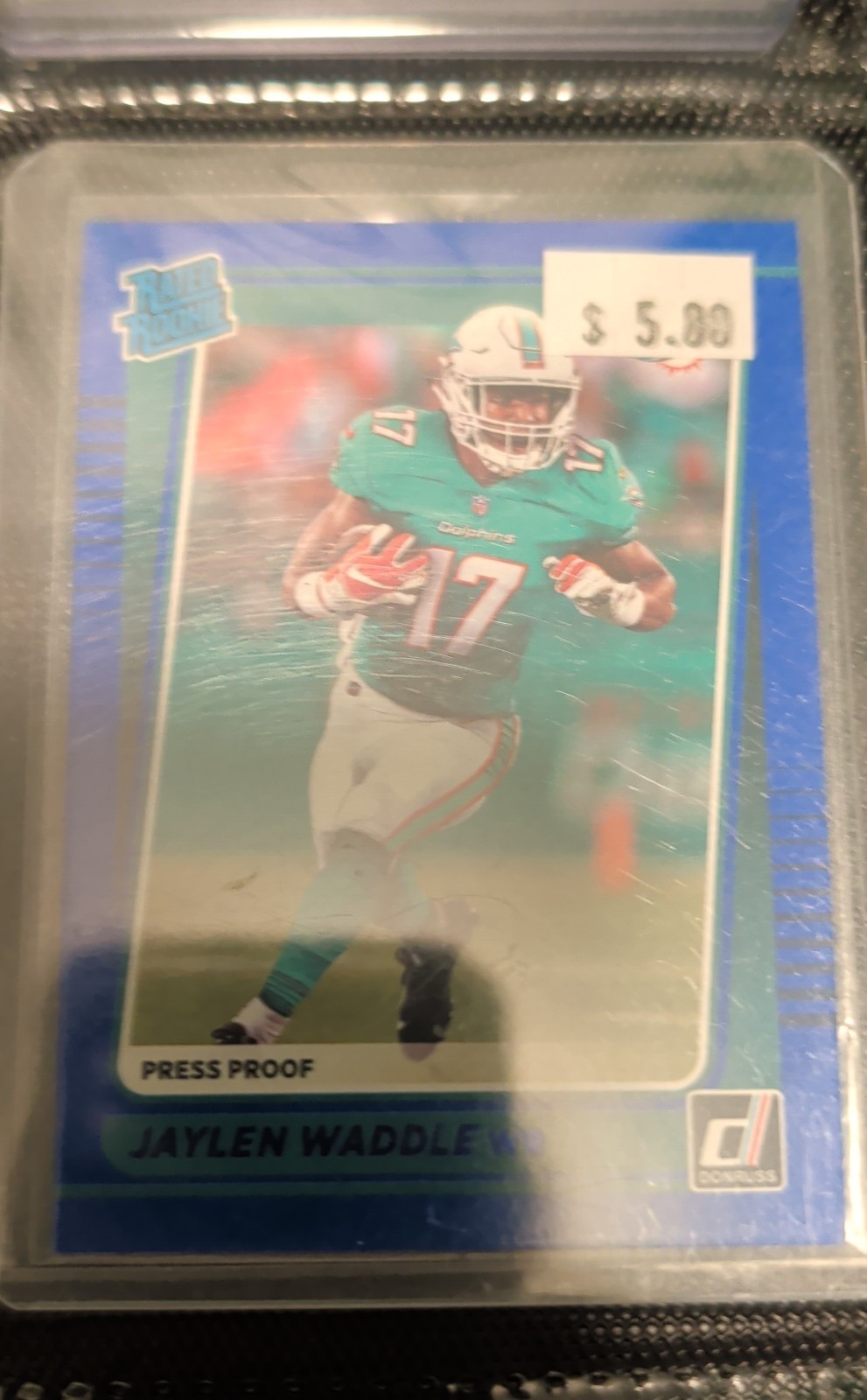 2021 Panini Donruss - Rated Rookie Jaylen Waddle #263 Press Proof Blue (RC)