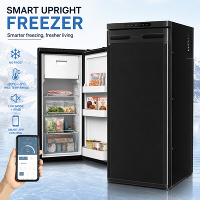 3.18 Cu.Ft 90L RV Fridge AC110V DC 12V 24V Portable RV Car Refrigerator Freezer