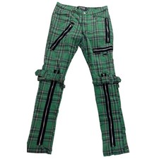 VTG Tripp NYC Pants Womens 30 Scott Tartan Plaid Mall Goth Emo Punk Rave Zippers
