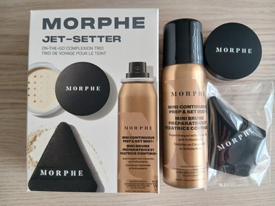 MORPHE Jet-Setter On-The-Go Teint Trio: Prep + Set Mist, Puff, Puder - NEU