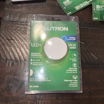 Lutron Dalia LED+ Rotary Dimmer White 150W Single Pole/3-Way Soft Glow 120V 1379