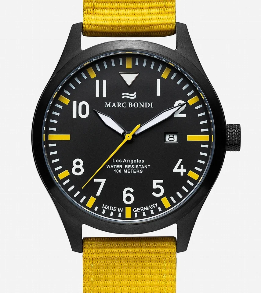 MARC BONDI Los Angeles Made in Germany 42 mm Herrenuhr Saphirglas UVP* 285,- EUR - Bild 1 von 4
