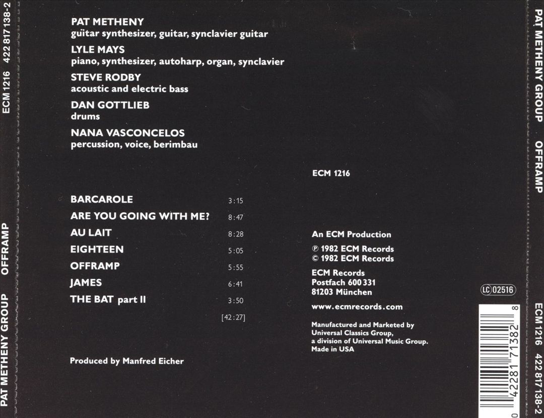 PAT METHENY GROUP OFFRAMP NEW CD