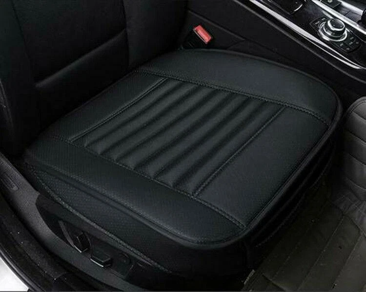 Cojín de asiento de cuero PU transpirable suave almohadilla cubierta alfombra bambú carbón 1 pieza Foto 4 de 4