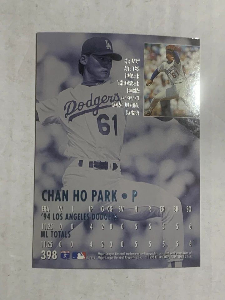 1995 Fleer Ultra - #398 Chan Ho Park - Image 2 of 2