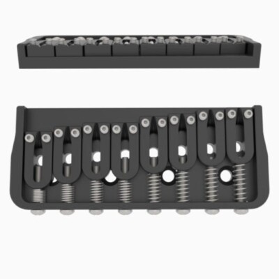 NEW - Hipshot 8-String Hardtail Guitar Bridge, .175'' Floor Height - BLACK