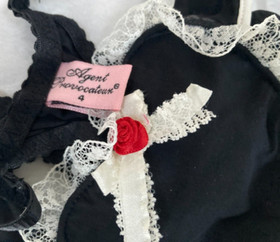 Agent Provocateur French Maid thong L silk chiffon apron pinnie NEW