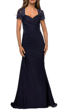 La Femme Lace Back Satin Trumpet Gown-Size 6   (LK# 1147 A)