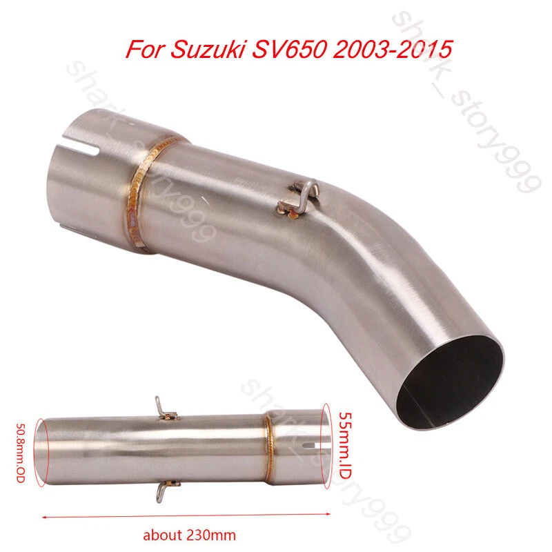 For Suzuki SV650 2003-2015 Motorcycle Exhaust Mid Link Pipe 51mm Muffler Escape - Image 3 of 4
