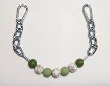 BRAND NEW Green, White,  Floral Beaded Curb Strap by ALW Equine